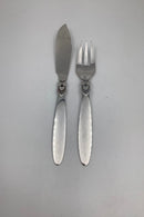 10er-Set Georg Jensen Sterling Silber Kaktusfischmesser und Gabeln Nr. 61 und 62