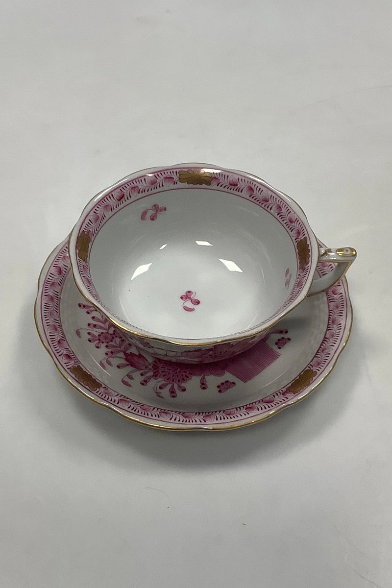 Herend Ungarn Thekop med underkop i rød overglasur