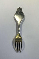 A. Michelsen Weihnachtsgabel 1913. Vergoldetes Sterlingsilber mit Emaille