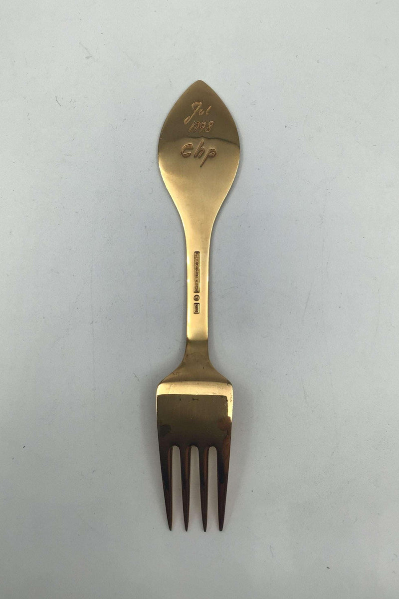 A. Michelsen Julegaffel 1998 I Forgyldt Sterling Sølv med Emalje