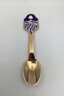 A. Michelsen Christmas Tea Spoon 1986 Gilded Sterling Silver with enamel