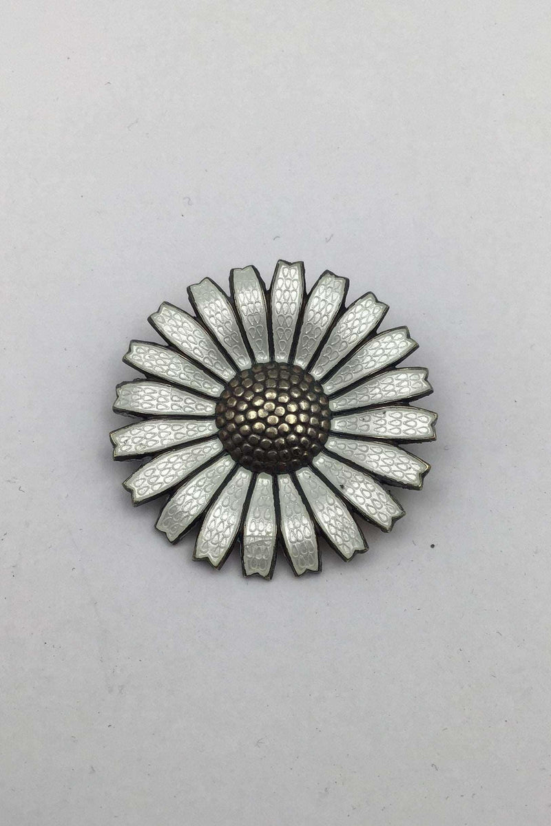 A. Michelsen Forgyldt Sterling Sølv Marguerit Broche (Guilloche)