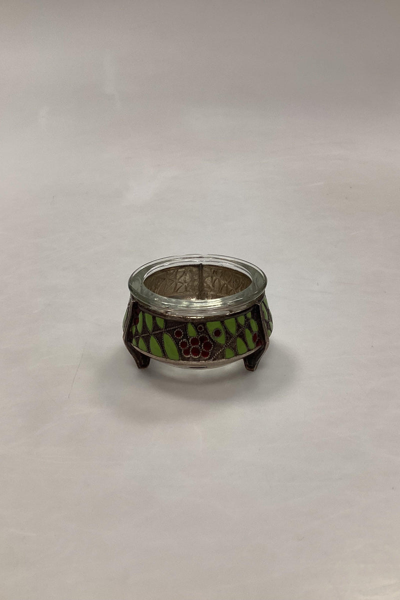 Russian salt cellar in silver / silver plate and enamel