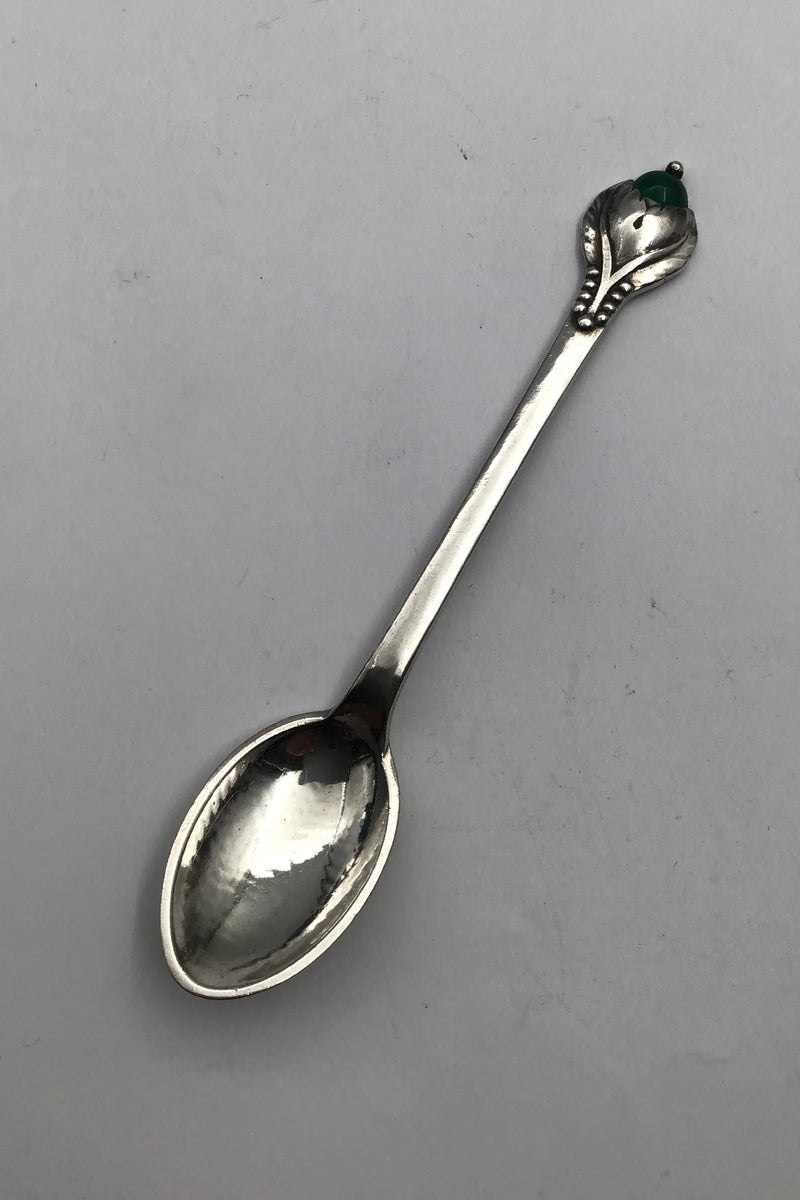 Evald Nielsen Sølv No 3 Kaffeske (Grøn Agat)