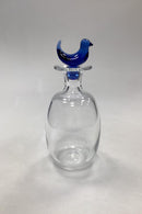 Holmegaard Glashütte Noah Karaffe mit blauem Vogel