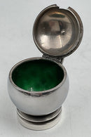 Georg Jensen Pyramide Sterling Sølv Sennepskrukke med Grøn emalje No 632 Harald Nielsen