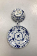 Royal Copenhagen Blue Fluted Half Lace Coffee and Saucer No. 527