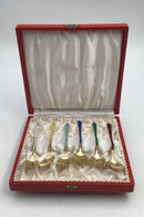 Egon Lauridsen (ELa) Sterling Sølv/Emalje Moccaskeer Forgyldt(6)