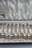 Anton Michelsen Sterling Sølv / Emalje Moccaskeer 6 + 6 (+1)