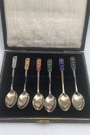 Egon Lauridsen (ELa) Sterling Sølv/Emalje Moccaskeer Forgyldt(6)