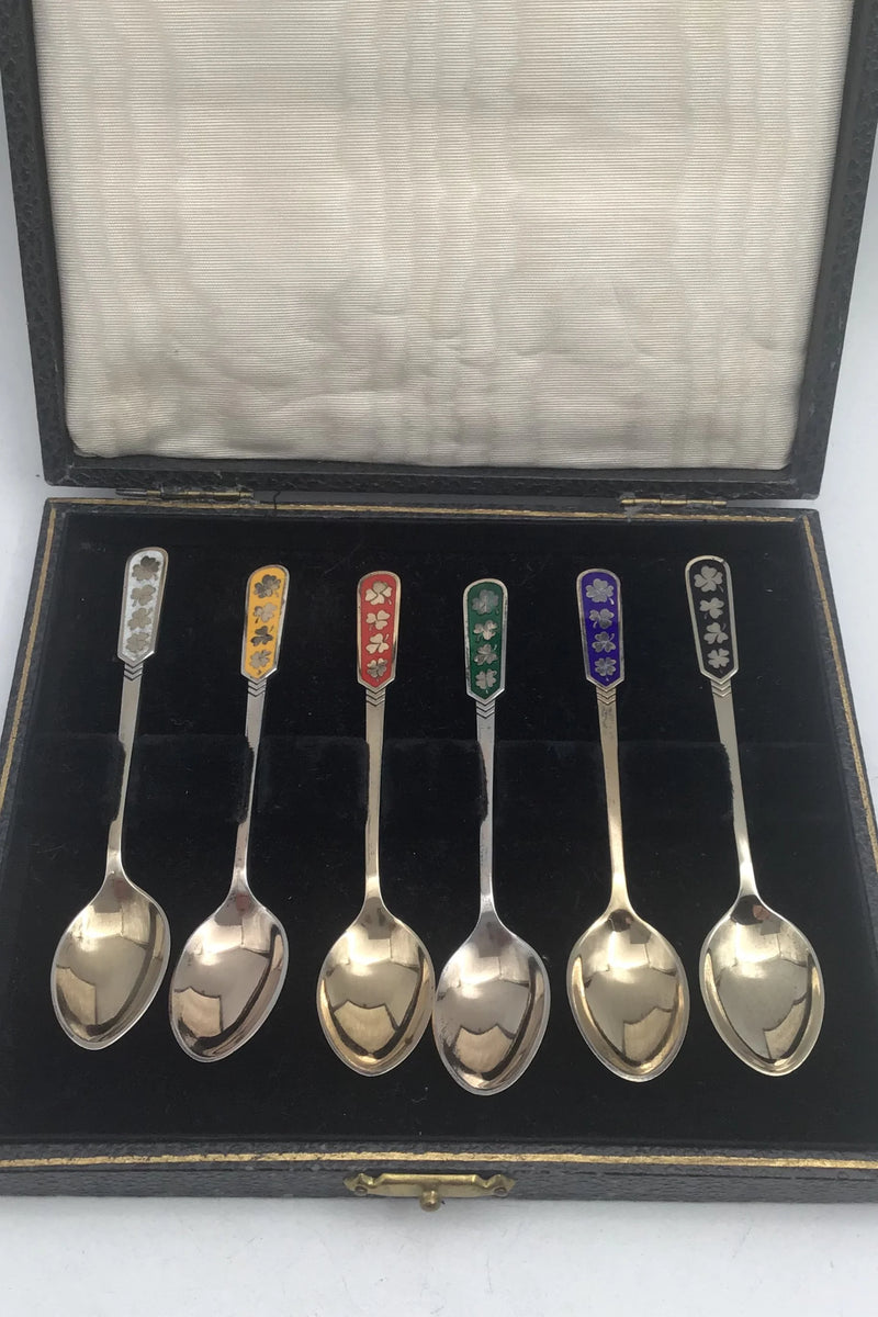 Egon Lauridsen (ELa) Sterling Sølv/Emalje Moccaskeer Forgyldt(6)