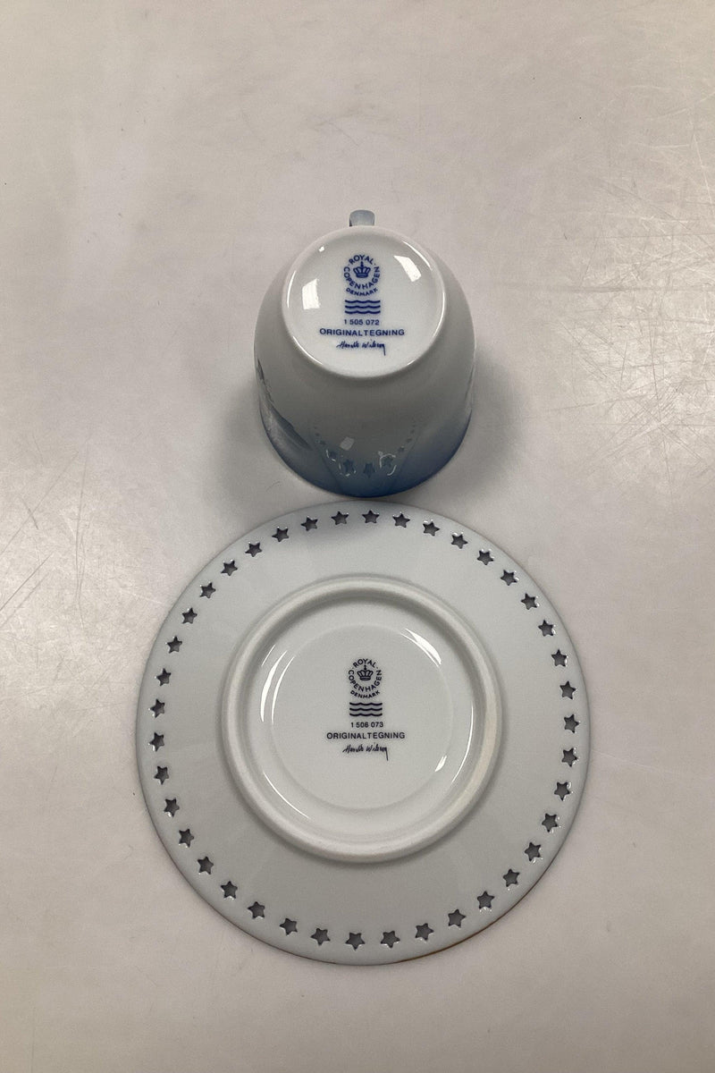 Bing og Grøndahl Harald Wiberg Julestel Kaffekop med Underkop No. 3505/305