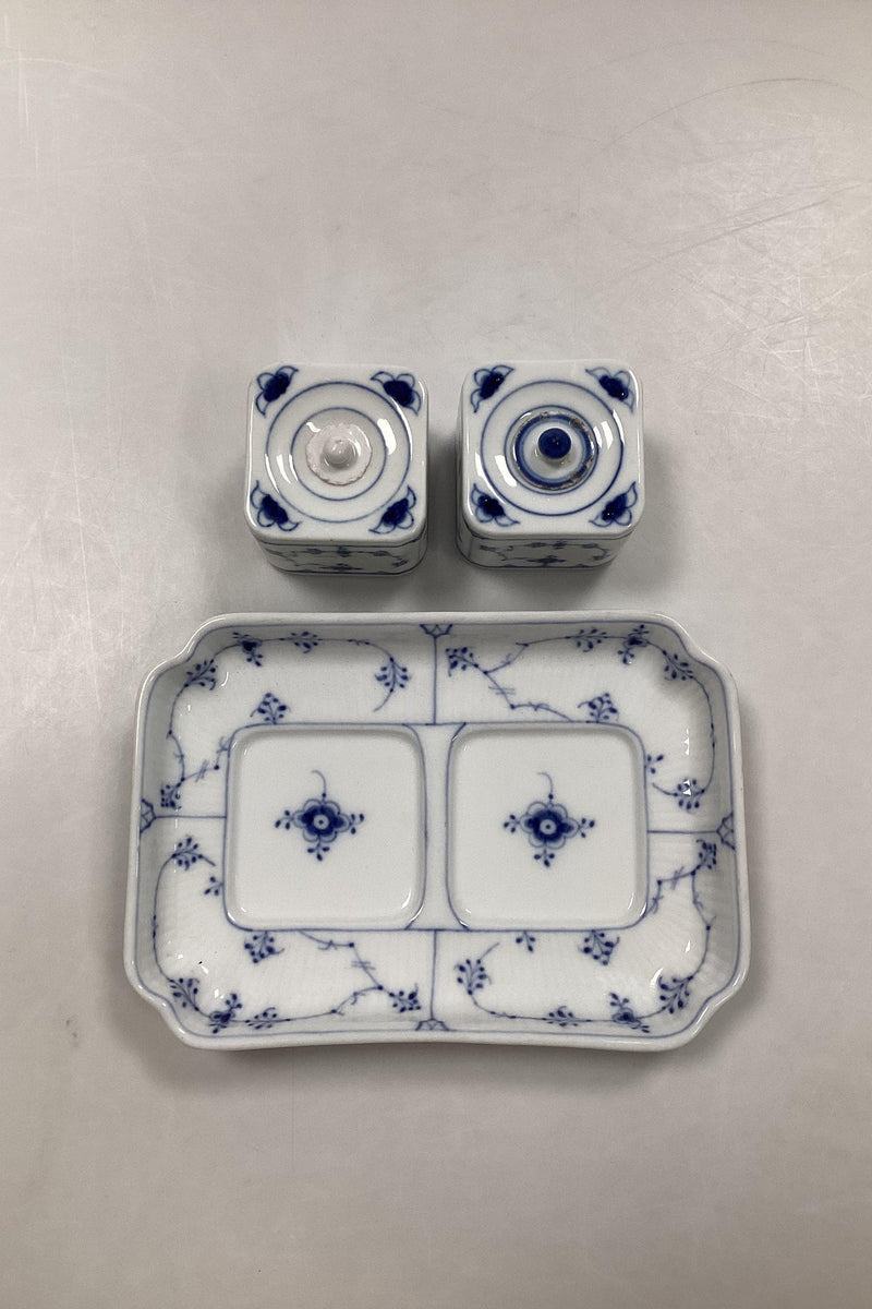 Royal Copenhagen Musselmalet Riflet Bakke med Blækhus No 127