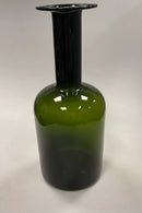 Holmegaard Kunstglas Vase / Flaske af Otto Brauer i grøn farve