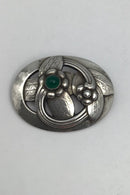 Georg Jensen Sterling Sølv Broche No. 13 (Grøn Agat)