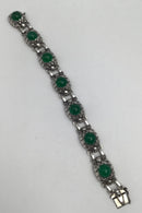 Georg Jensen Sterling Sølv Armlænke No. 57 B (Grøn Agat)