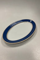 Royal Copenhagen Liselund Mørkeblå Ovalt fad No 374