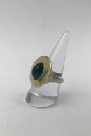 Hans Hansen Sterling Sølv / Guld Moderne Ring No. 51 (Cyan Aquamarin)