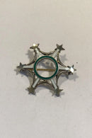 Anton Michelsen Sterling Sølv Stjerne Broche Forgyldt og Emalje