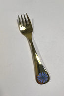 Georg Jensen Årsgaffel 1980 i forgyldt Sterling Sølv med emalje.