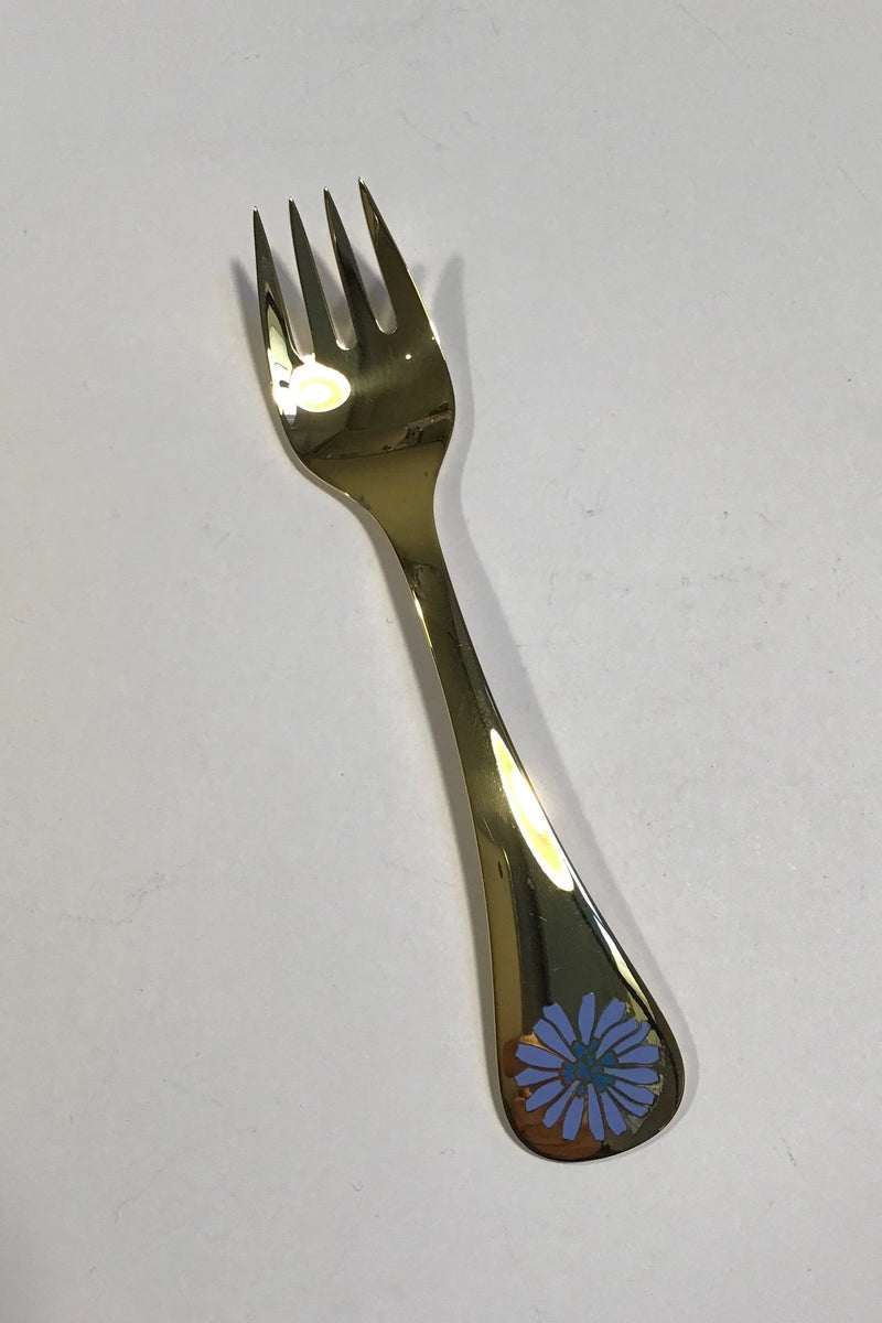 Georg Jensen Årsgaffel 1980 i forgyldt Sterling Sølv med emalje.
