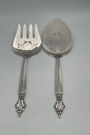 Georg Jensen Sterling Sølv Dronning Fiske - servingssæt Gaffel og Spade No. 231