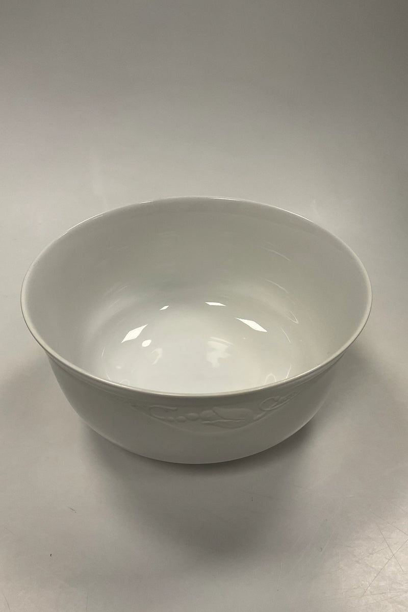 Royal Copenhagen Hvid Magnolia med uglaseret relief Salat Bowl No. 580