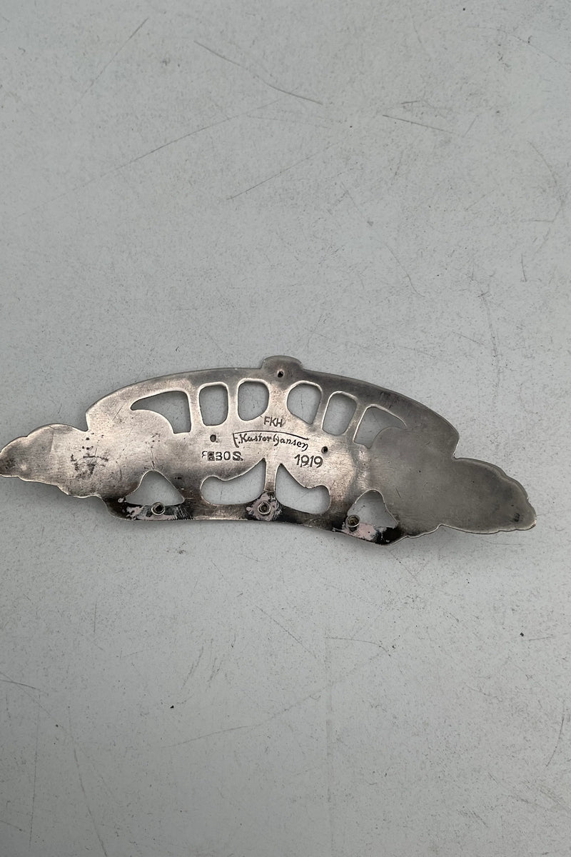 Frederik Kastor Hansen Sølv dekoration til hår kam fra 1919