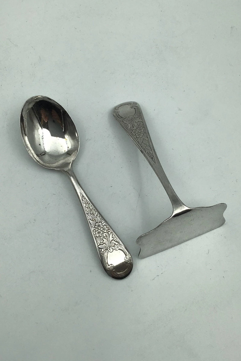 Kinesisk Sølv Barnebestik i vestlig stil (Ske og Skubber)