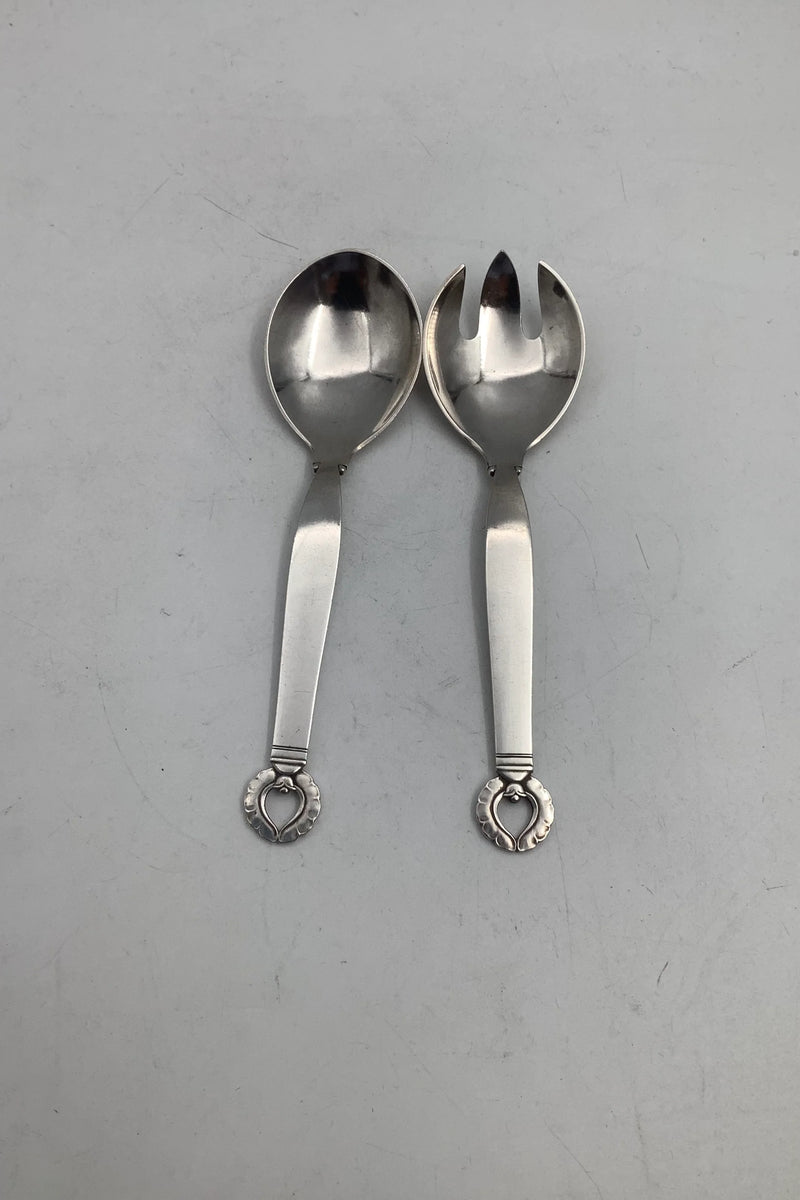 Georg Jensen Sterling Sølv Lille Salatsæt Ornamental