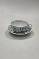 Bing og Grøndahl Blålmalet / Musselmalet Riflet Stor Thekop og underkop