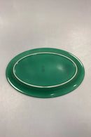 Royal Copenhagen Ursula oval Tallerken i Mørkegrøn No. 624