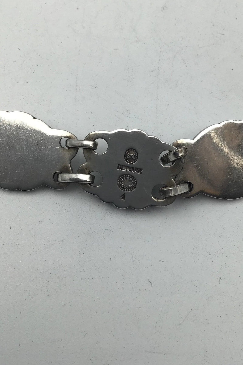 Georg Jensen Sølv Halskæde No. 1 Grønne Sten (1915-1927)