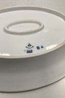 Royal Copenhagen Stel No 93 Hvid Halvblonde m. Blomster og Guldkant Ovalt Fad 30cm