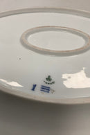 Royal Copenhagen Stel No 93 Hvid Halvblonde m. Blomster og Guldkant Ovalt Fad