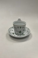 Royal Copenhagen Grøn Musselmalet Riflet Højhankskop No. 093 / 094