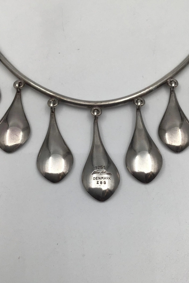 Hans Hansen Sterling Sølv Halskæde No 285 (Forgyldte dråber)