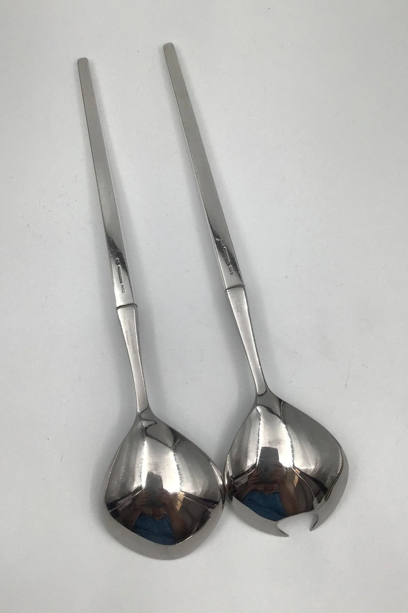 Hans Hansen Linje Sterling Sølv/Stål Salat Sæt