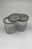 Foreign Glass Jars with Silver Lids (2)