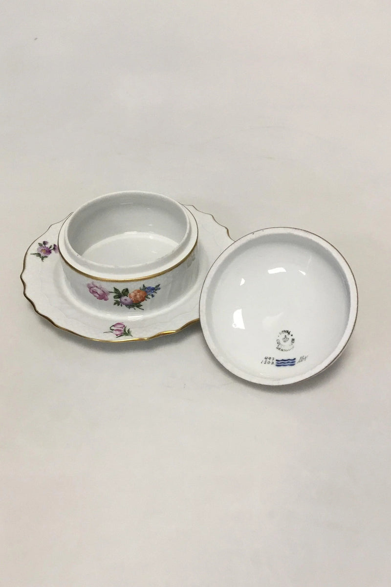 Royal Copenhagen Let Saksisk Blomst Smørskål No 1503