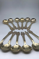 H.C. Andersen Eventyr Sølv Forgyldt Barneskeer/Suppeskeer Sæt (12)