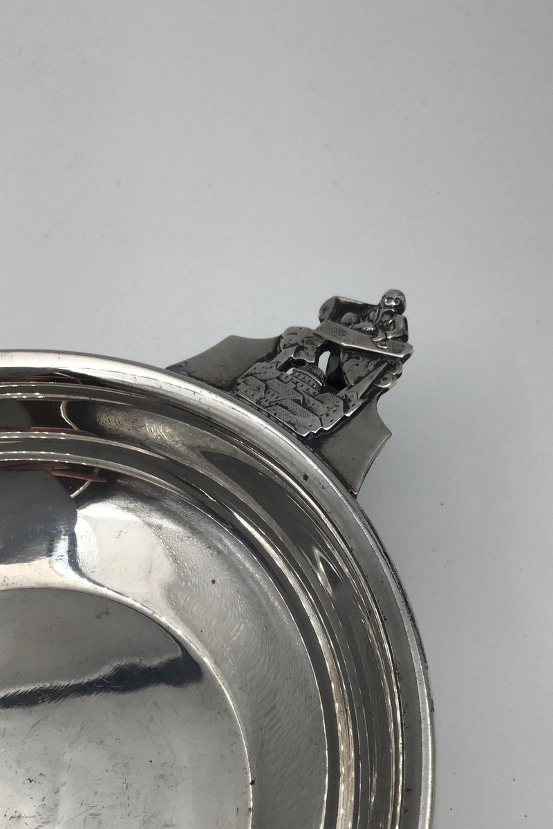 H.C. Andersen Eventyr Sølv Barnetallerken Flyvende Kuffert