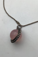 Georg Jensen纯银吊坠，编号9C（玫瑰石英）。