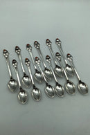 Sæt Dansk Arbejde (DTA) Sølv Kaffeskeer med Rav (12)