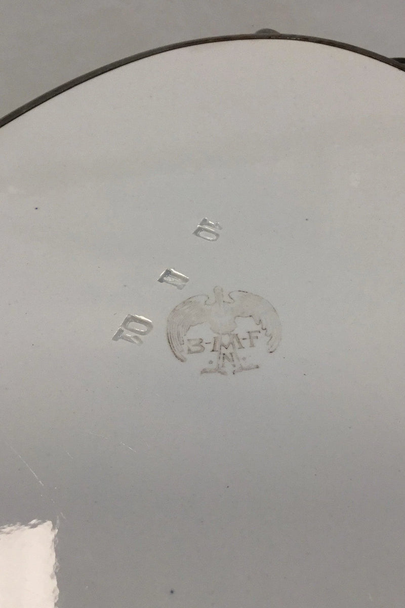 德国Bayerische Metall Fabrik BMF公司，带金属边缘的蓝色彩绘瓷器托盘