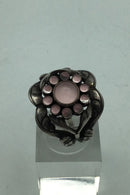 Georg Jensen Sterling Sølv Ring No. 10 Moonlight Blossom Rosa Quartz.