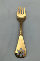 Georg Jensen Årsgaffel 1993 Forgyldt Sterling Sølv med emalje.