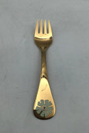 Georg Jensen Årsgaffel 1981 Forgyldt Sterling Sølv med emalje.