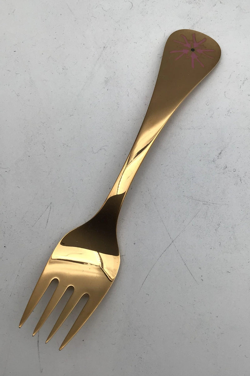 Georg Jensen Årsgaffel 1988 Forgyldt Sterling Sølv med emalje