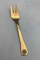 Georg Jensen Årskagegaffel 1989 Forgyldt Sterling Sølv med emalje.